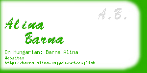 alina barna business card